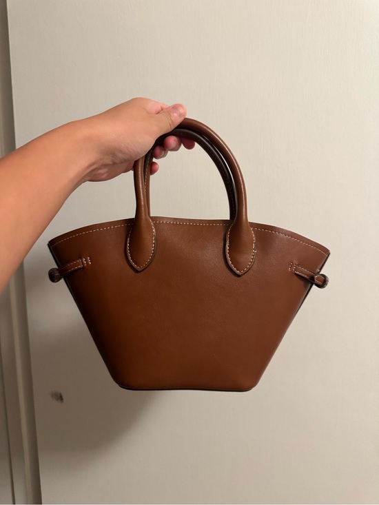 Mango Handbags - Mango Brown Structured Leather Satchel